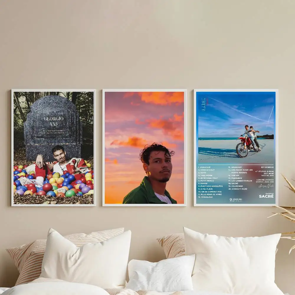 Rapper G-Georgio Poster Gallery Prints Self Adhesive Home Decor Decoration Wall Decals Living Room Sticker