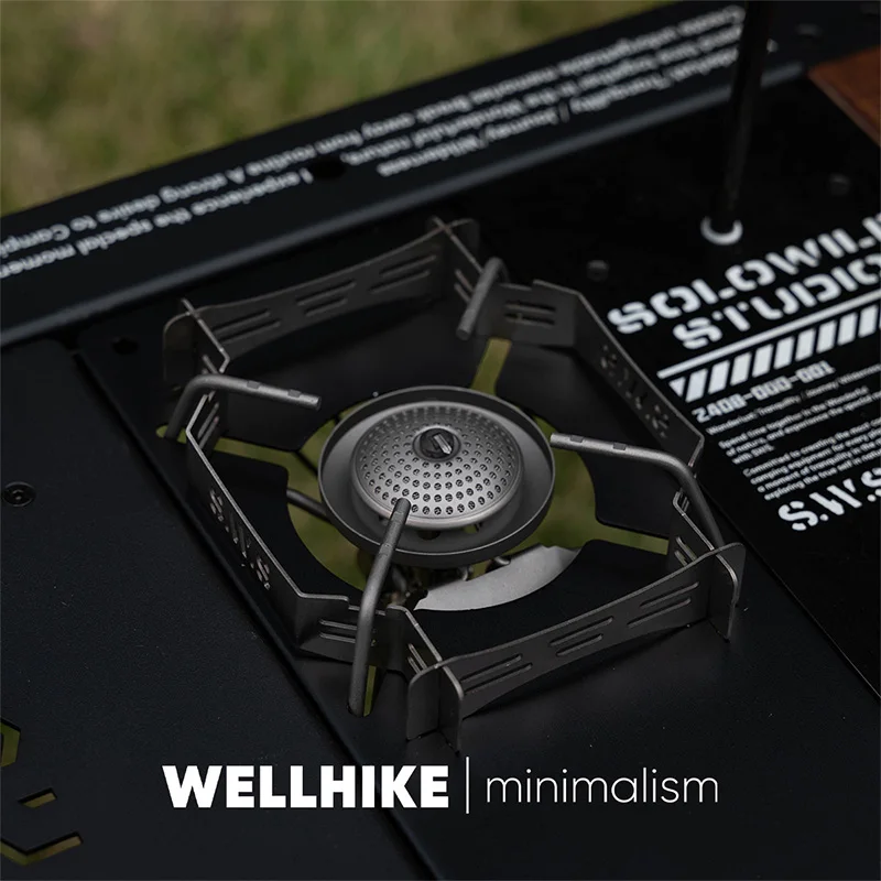 Wellhike التخييم SWS نصف وحدة IGTSOTO العنكبوت موقد مجلس متعدد الوظائف المحمولة التخييم للطي الشواء موقد الرف
