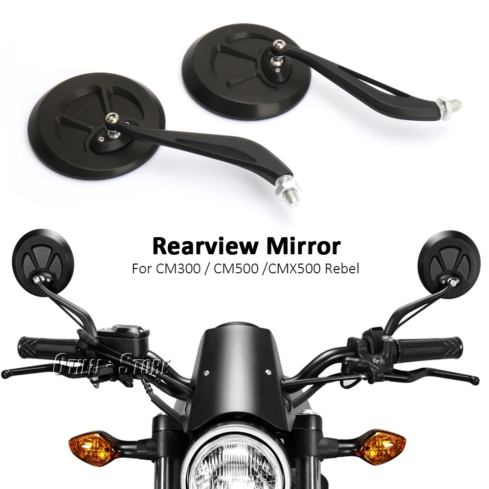 Motorcycle Rear View Mirror Cycling Clear Rearview Adjustable Left Right Mirror For Honda CM300 Rebel CM500 CMX500 CMX 500 REBEL