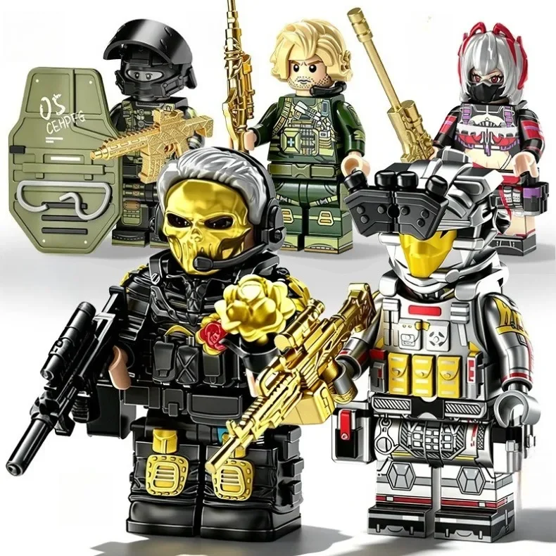 Militärsoldaten-Bausteine, Spezialagenten-DIY-Montage-Bausteinspielzeug, Sammlerfigur-Modell als Schreibtischdekoration – Detail 6
