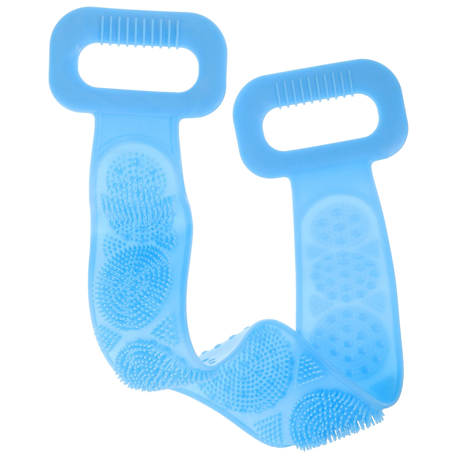 سيليكون الأزرق التقشير التراجع قطاع حمام فرك فرشاة مزدوجة الجانب منشفة استحمام تدليك الغسيل الظهر الغسيل للبشرة الميتة #5