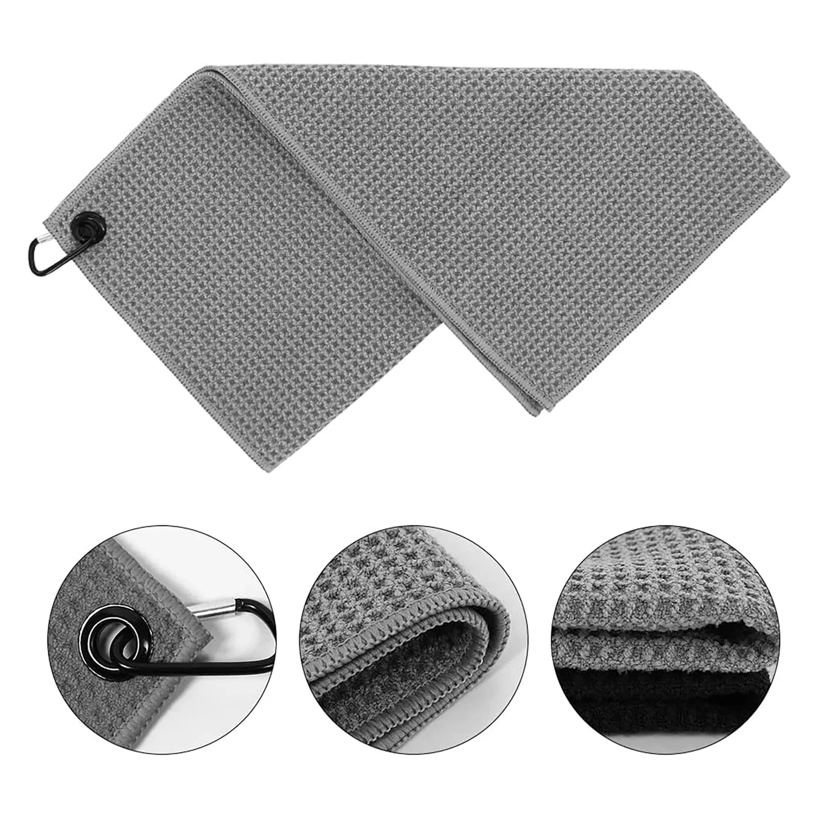 2 قطعة مناشف الغولف لحقيبة الغولف مع مشبك هوك المفاجئة للرجال النساء لاعب الغولف ستوكات النسيج جولف تنظيف أداة 40X40 سنتيمتر/16X16in #2