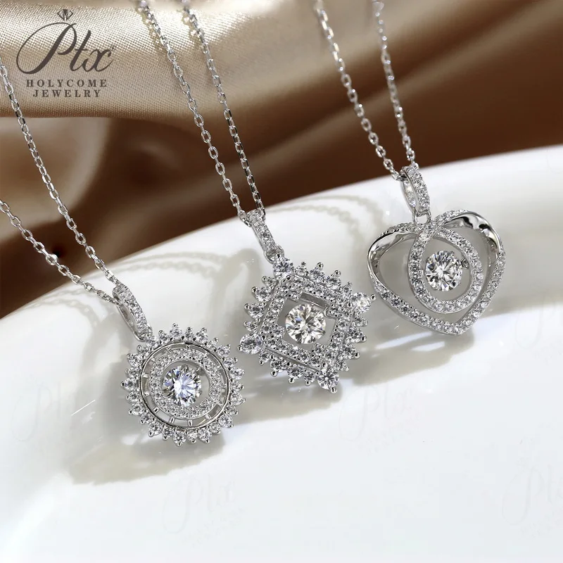 

Lady's Pendant Necklace Moissanite Diamond 925 Sterling Silver Plate18k Gold High Quality Anniversary Gift 2025Popular Style