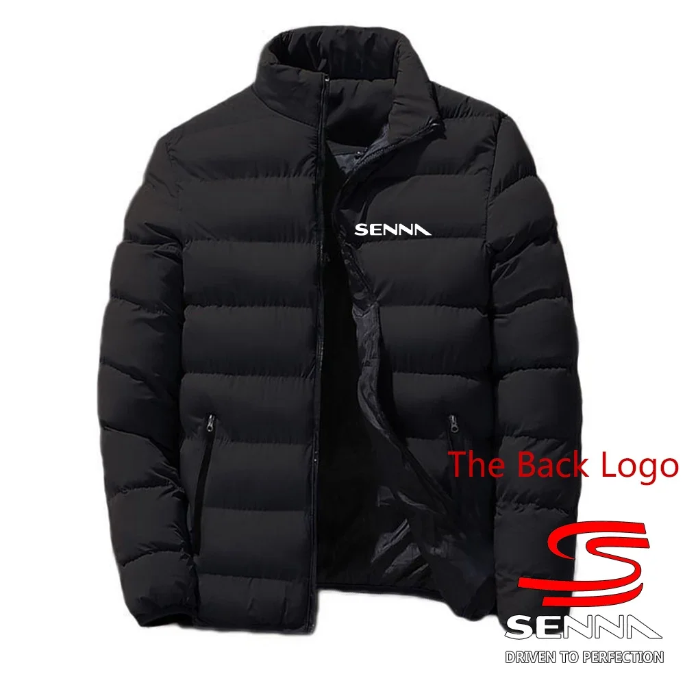 

Ayrton Senna 2024 Men's New High Quality Cotton Jacket Fashion Short Standing Collar Zipper Hoodie Windproof Warm Tops Clothing