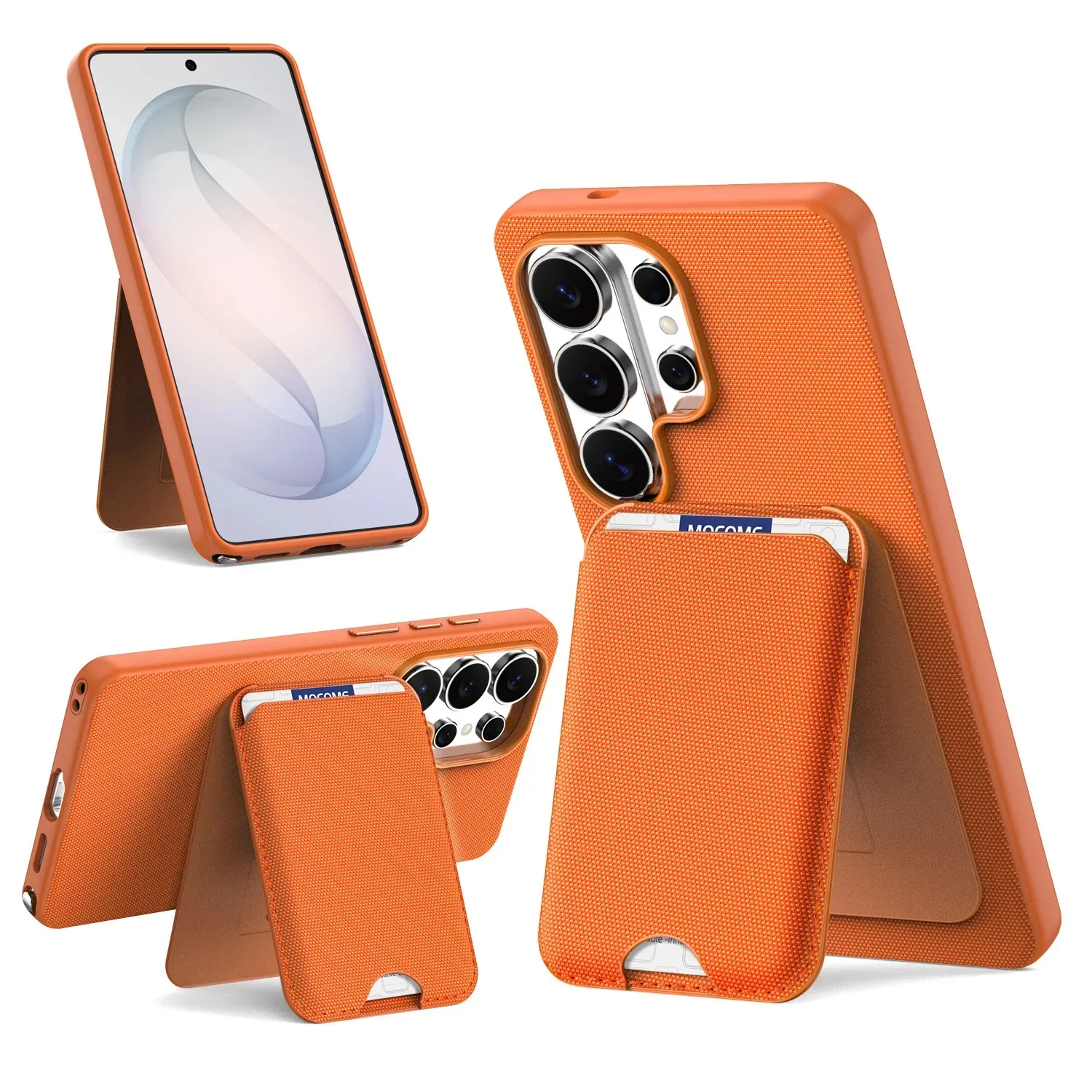 

2 in 1 Detachable Vertical Card Holder Stand Fabric Case Suitable for Samsung S26 Ultra S25 S24 for Bag Comfortable Grip Cover