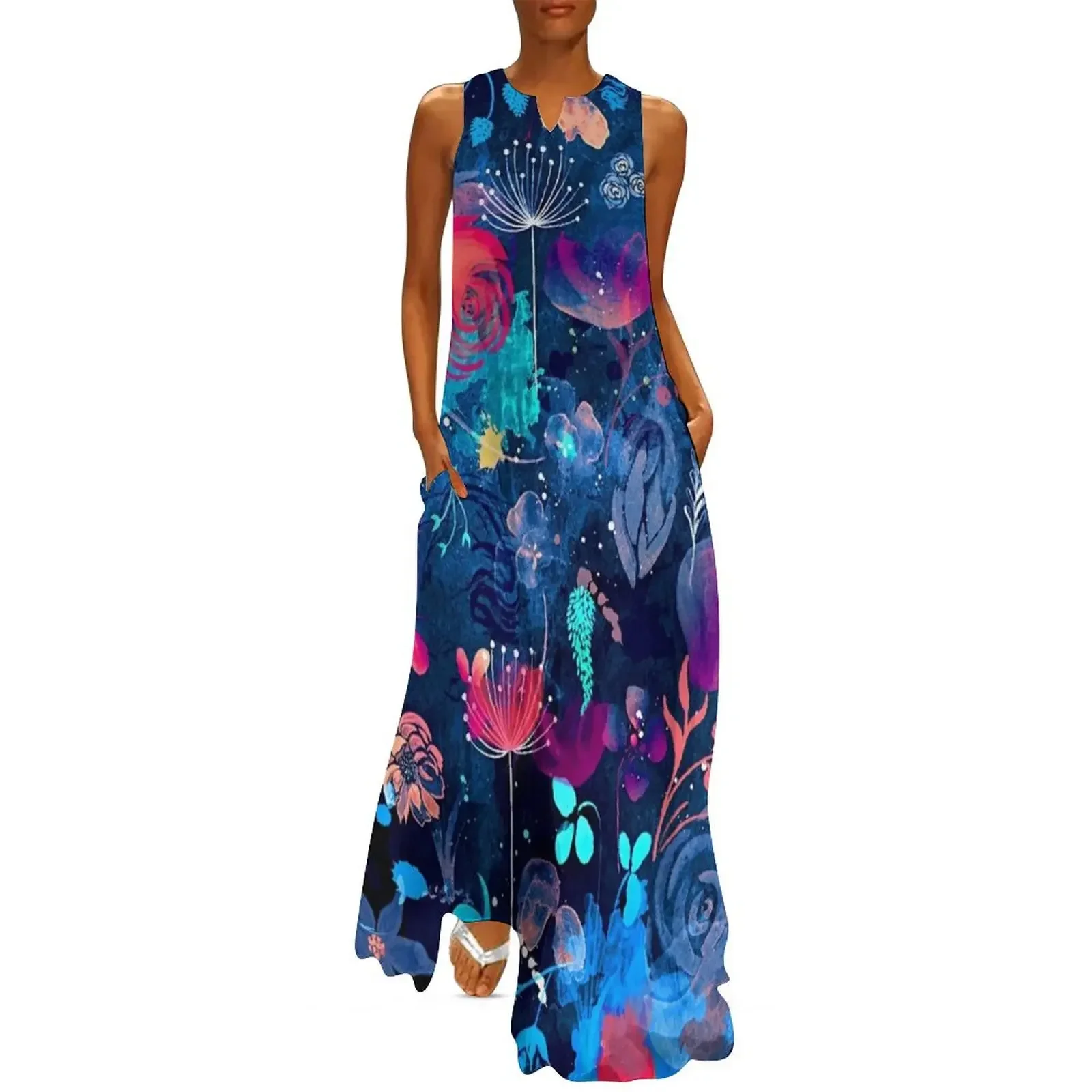 

Blue Love Long Dress cute dress evening dress women's luxury party Clothing female