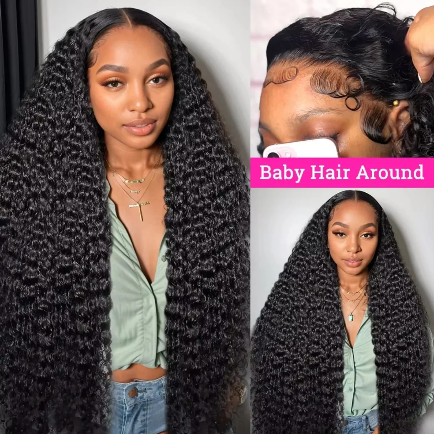 موجة عميقة الدانتيل الجبهة الباروكات شعر الإنسان 5x5 Hd الدانتيل إغلاق الباروكات شعر الإنسان غلويليس الباروكات الشعر البشري #2