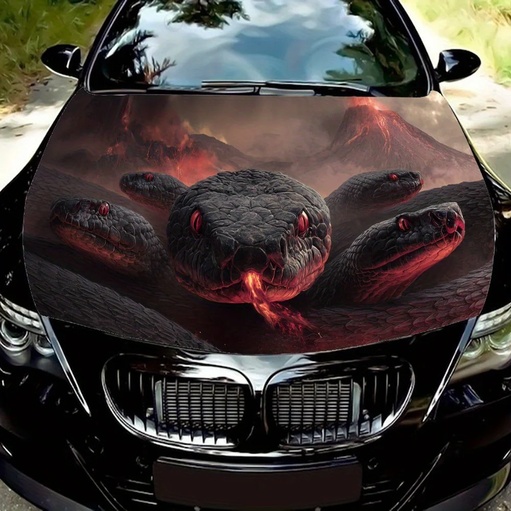

Dark Giant Snake car hood stickers, waterproof self-adhesive, scratch resistant, easy to stick, durable car PVC stickers, car de