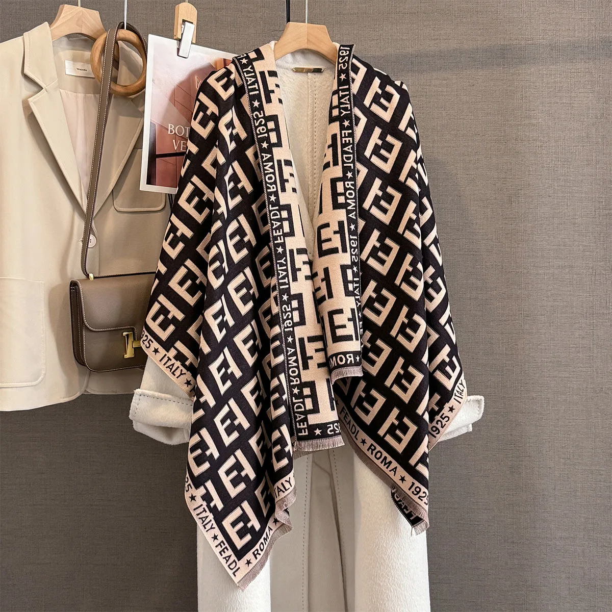 الدافئة تقليد معطف كشمير وشاح شال فاخر طباعة سميكة الباشمينا الشتاء بطانية يلتف Bufanda الحجاب عادية الشالات Echarpe #2