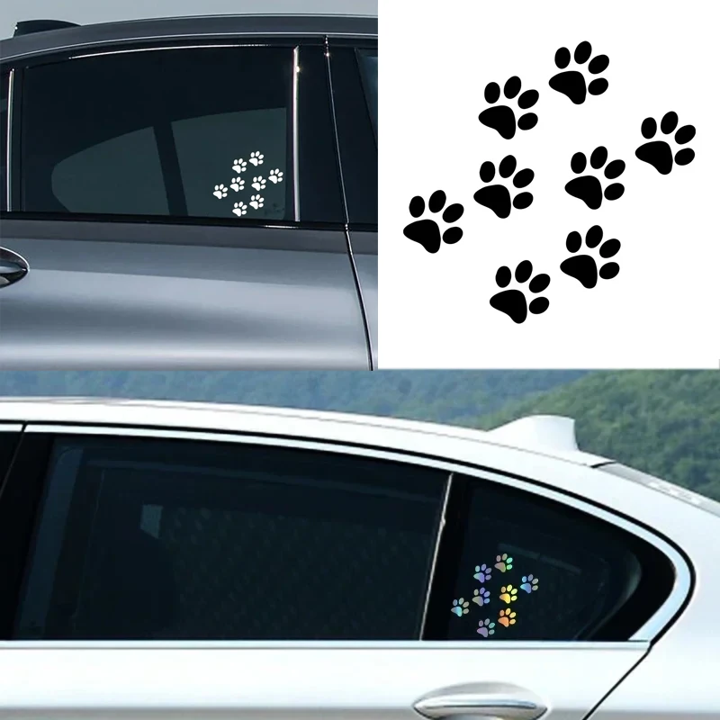 Cute 11.4*11CM Car Stickers Delicate Cat Paw Print Sticker on Car 3D Carbon Fiber Motorcycles Decoration Stickers and Decals