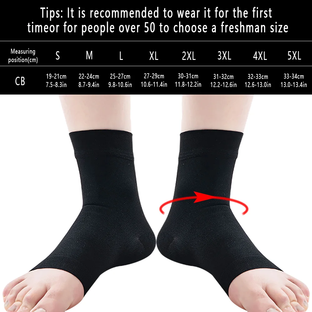 XZ 2pcs/Pair Medical Fasciitis Compression Ankle Socks Men and Women Outdoor Running Nylon Anti-sprain Pain Relief Protector