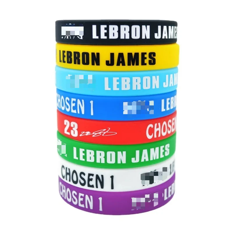 8pcs Basketball Sports Bracelet Band Kobe James Curry Owen Durant Silicone Fan Outdoor Football Wristband Food Grade Silicone