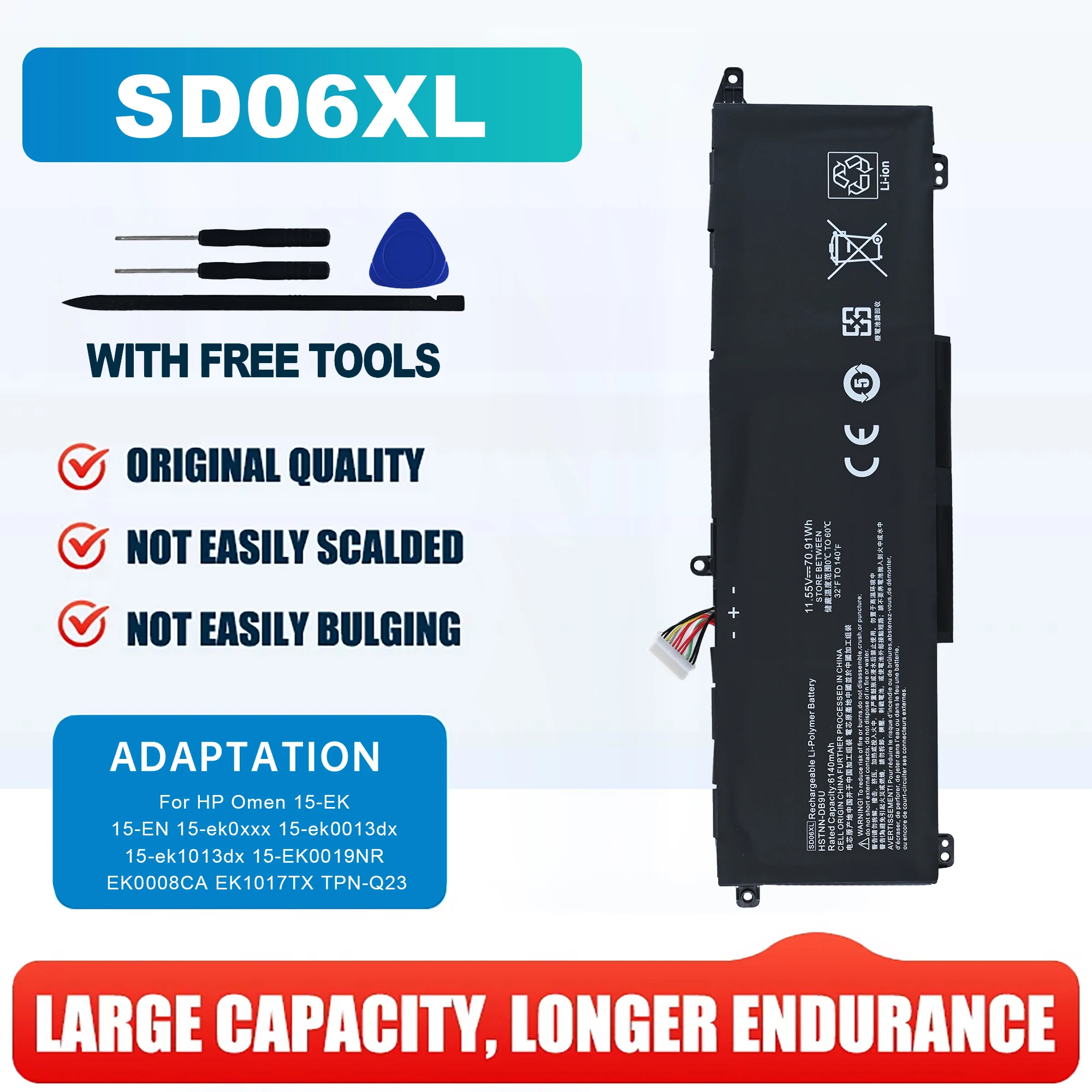 

SD06XL Laptop Battery For HP Omen 15-EK 15-EN 15-ek0xxx 15-ek0013dx 15-ek1013dx 15-EK0019NR EK0008CA EK1017TX TPN-Q23