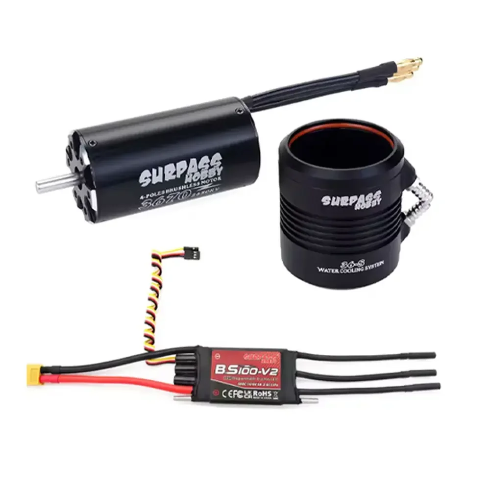 SURPASS HOBBY 2948 2958 2968 3660 3670 방수 모터 (수냉 재킷 포함) & 40A 50A 60A 80A 100A 브러시리스 ESC (RC 보트용)