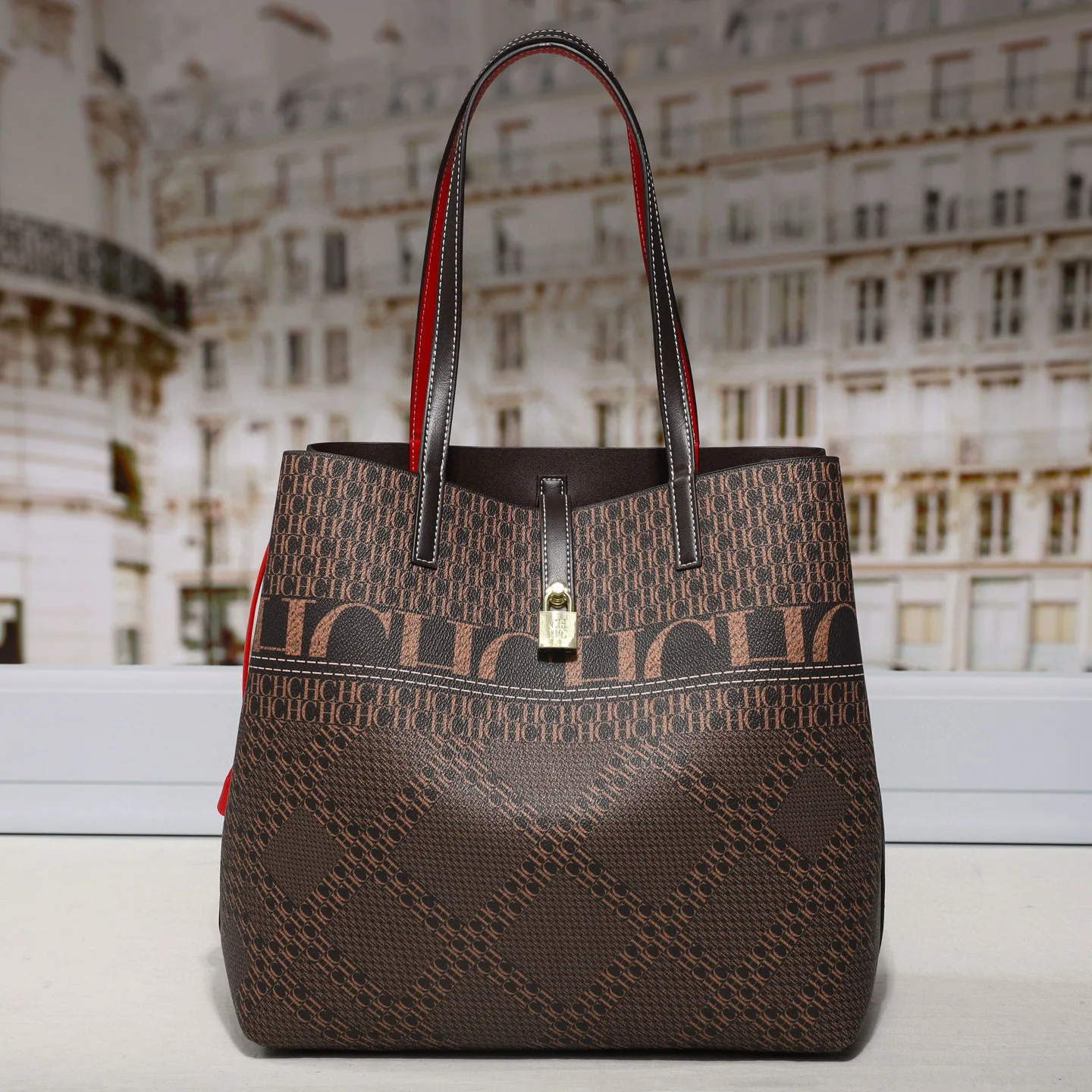 All-Over Print Bucket Bag 2025, Monogram Canvas Tote, Spacious Retro Shoulder Bag for Women, Fashion Beach Travel Purse