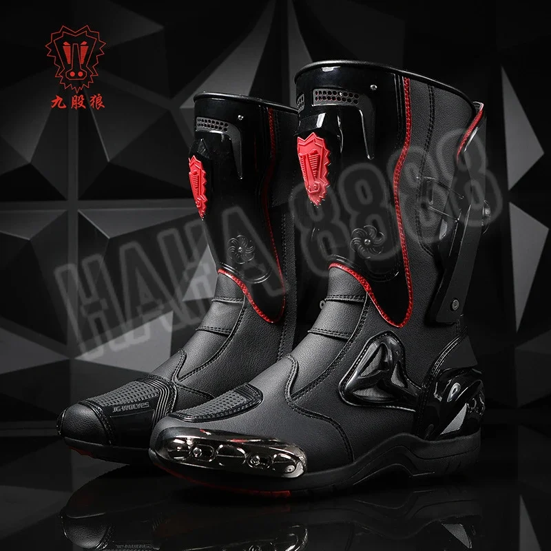 Motorcycle Long Boots Professiona Biker Shoes Motorcycle Protective Gear Shift Microfibe Leather Boot Racing Off Road Shoes