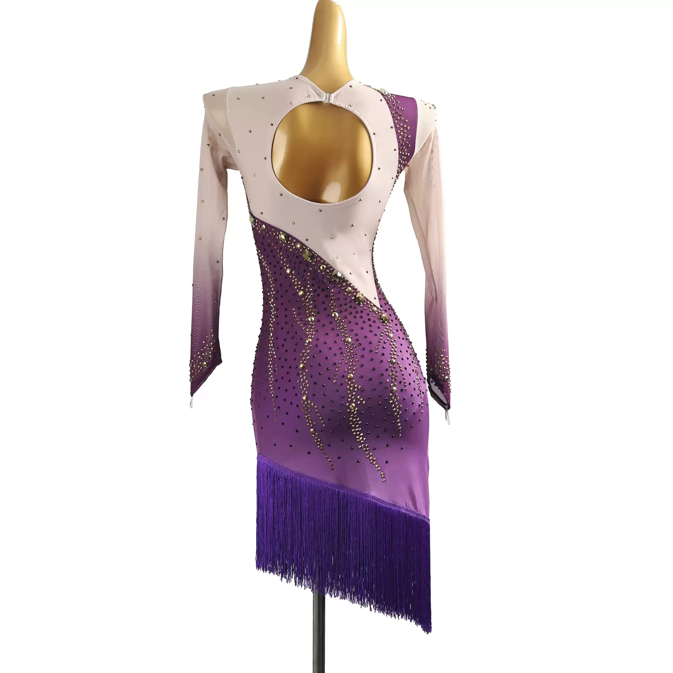 Latin Dance Women's Elegant Dress Girls Line Costume Sexy Parties Ball Skirt Female Practice Clothes Stage Fringed Suit