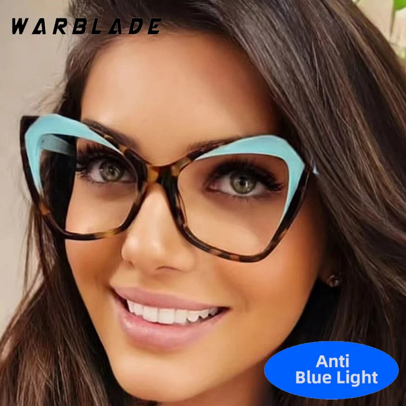 

Vintage Oversized Elegant Cat Eye Brand Design TR90 Women Glasses Men Read Games Anti-Blue Light Optical Eye Protection Eyewear