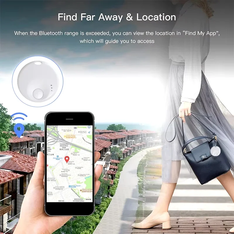 XIAOMI New Mini Smart Tag Bluetooth Luggage Tracker Works with Apple Find My (iOS Only) Item Locator For Key Luggage Backpack