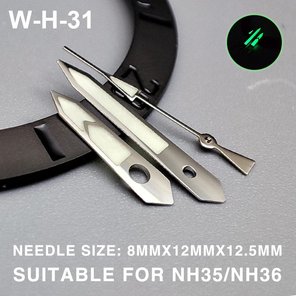 SUB Watch Hands Watch Needles Fit NH35/NH36 Movement Green Luminous Watches Modification Accessories