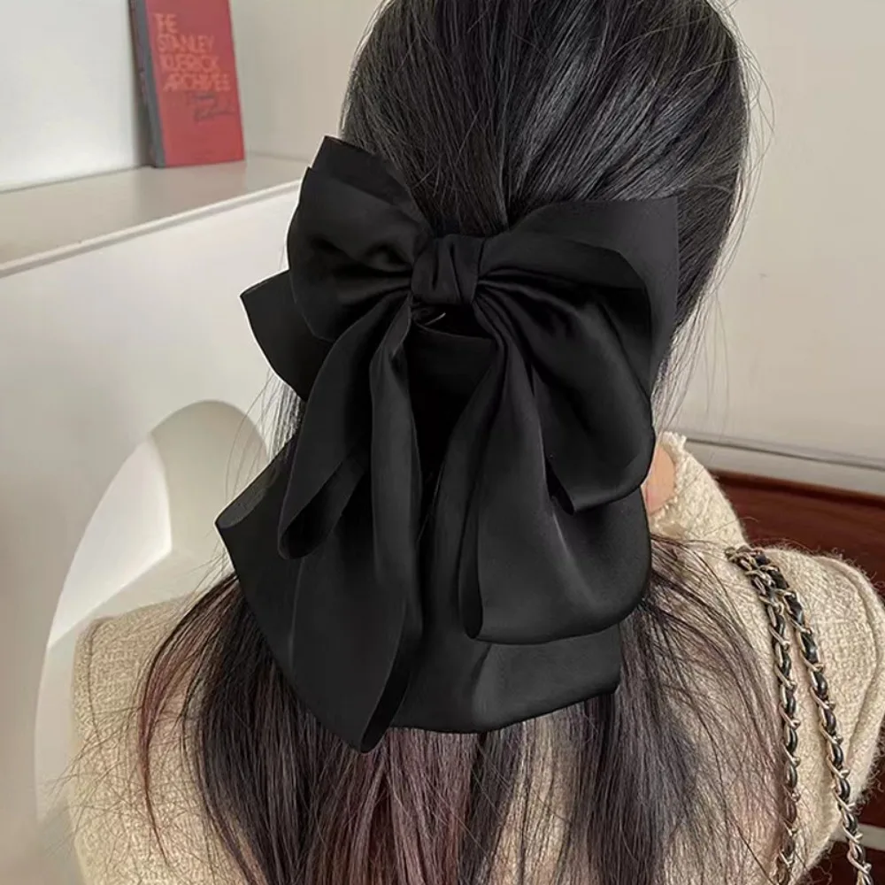 Trendige Koreanische Übergroße Haarspange mit Schleife, Haarklammer für Damen, Hoher Pferdeschwanz, Haarschmuck für Mädchen und Frauen – Detail 6