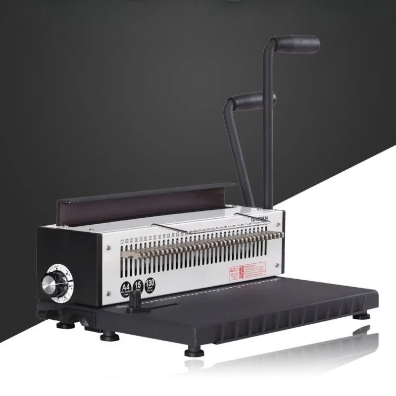 TD-1500B34 Manual Spiral Wire Binding Machine Metal 34 Punching Hole Square 4*4mm Photo Album A4 Paper Binder Puncher Machine