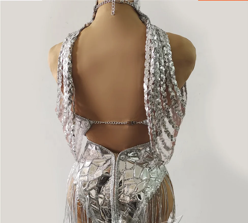 Magic Mirror Car Model Singer wraped Hip Tassel High Fork Performance ropa para mujer