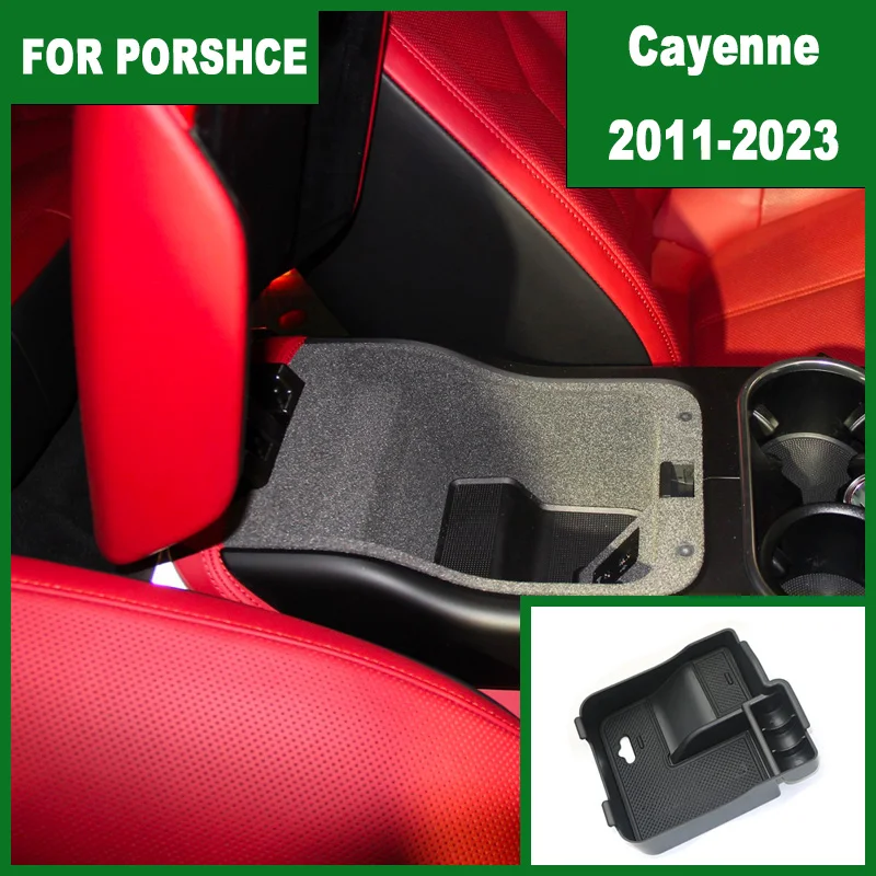 

For Porsche Cayenne 2011 2012 2013 2014-2023 Car Central Armrest Storage Box Central Control Container Auto Interior Accessories