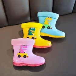 botas alluvia Buty dziecięce FourSeasons Dziecięce buty przeciwdeszczowe Wodoodporne antypoślizgowe gumowe buty dziecięce z pluszowym ciepłym kreskówkowym butem na wodę dla dzieci