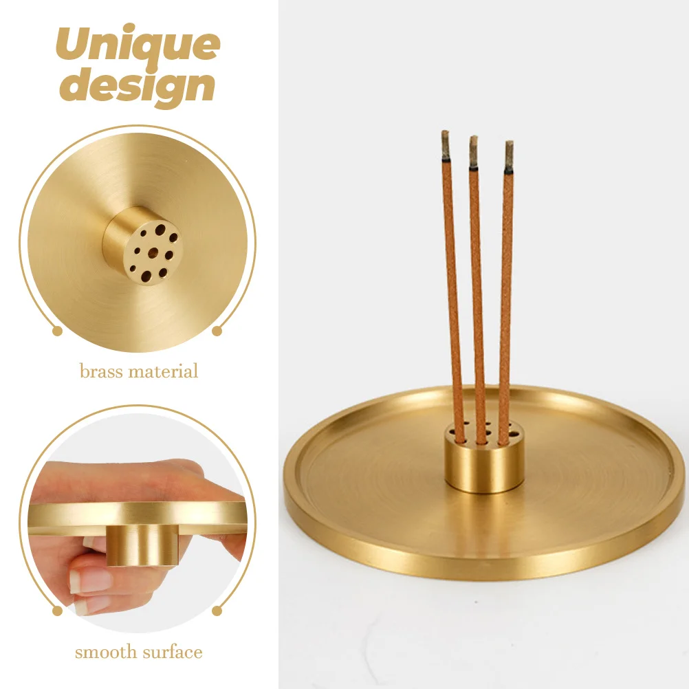 

Brass Stick Incense Burner Holder Tray For Home Office Sturdy Compact Aroma Burner Desktop Table Decoration Censer Ornament