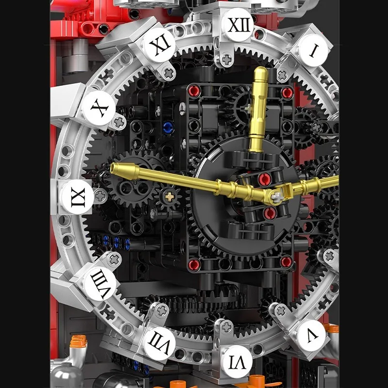 Modelo de relógio de motor para crianças, montagem artesanal, bloco de construção, brinquedo de modelagem, ornamento de mesa, kits de brinquedos para crianças