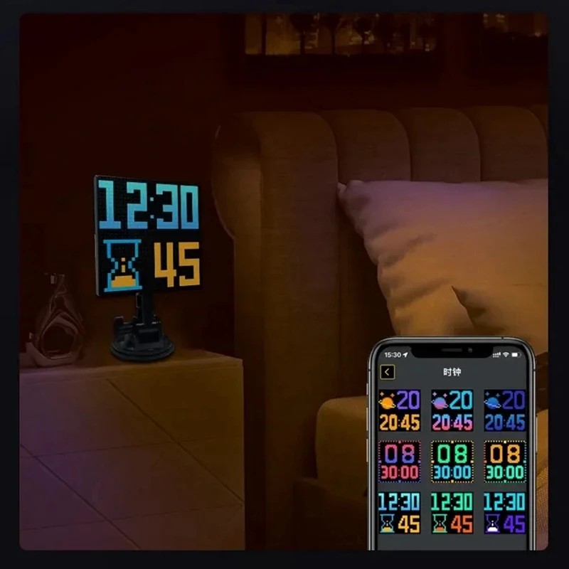 A23F-DIY RGB Smart LED Pixel Panel Lamp 32X 32 USB Graffiti Bluetooth App Control For Home Room Decor Text Screen Car Display