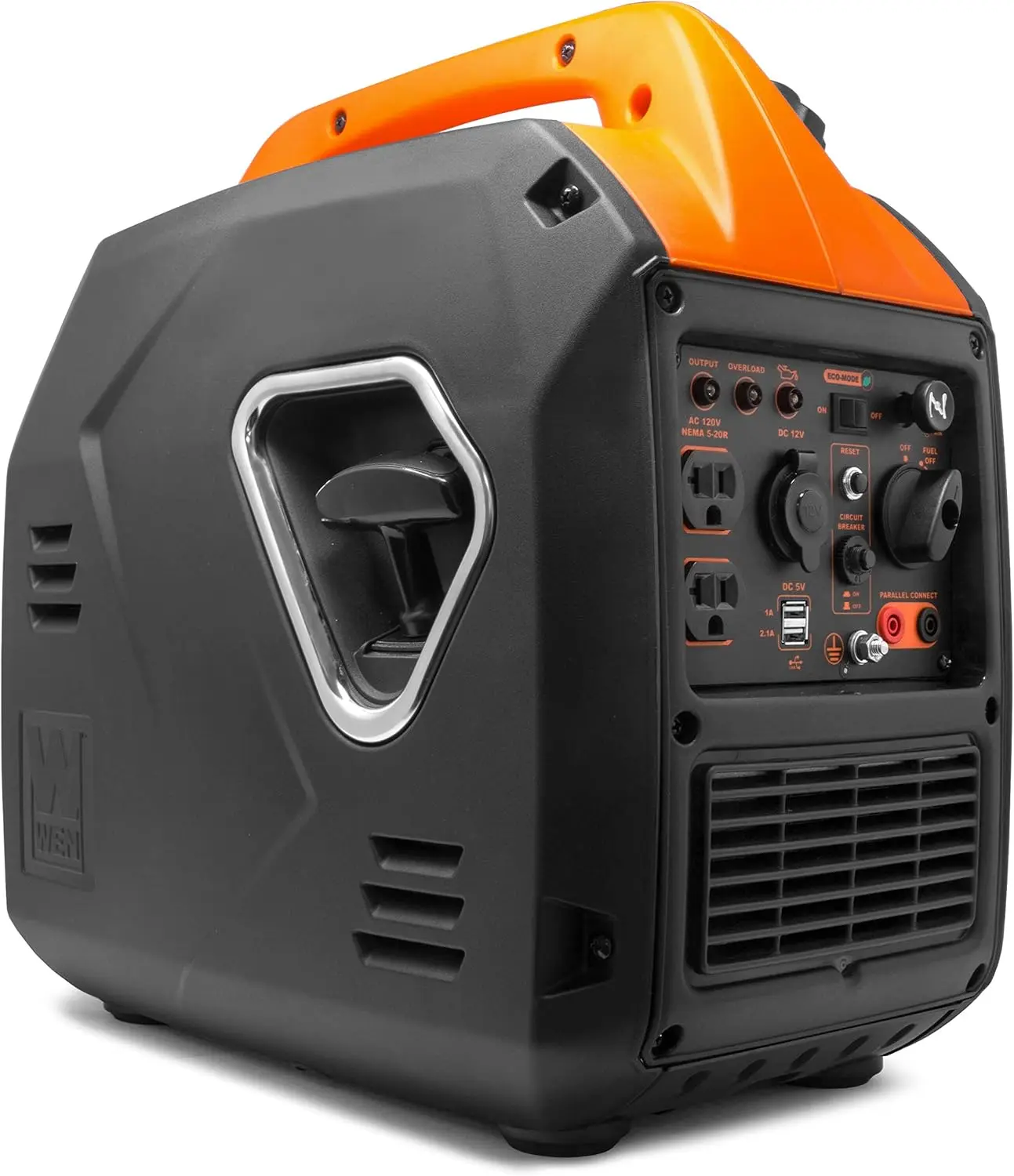 56203i Super Quiet 2000-Watt Portable Inverter Generator w/Fuel Shut Off CARB Compliant Ultra Lightweight Black/Orange