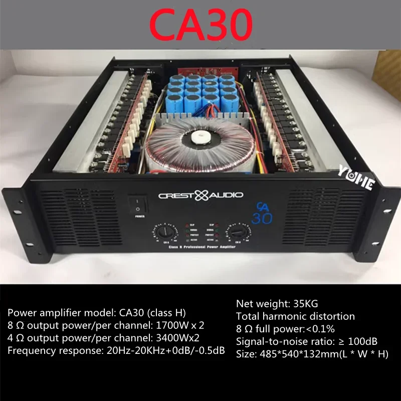 CA30 Professional Power Amplifier Pure Power Amp 2channels (3u) KTV/Stage/Home Entertainment KTV 8Ohm 1700W*2/4Ohm 3400W*2