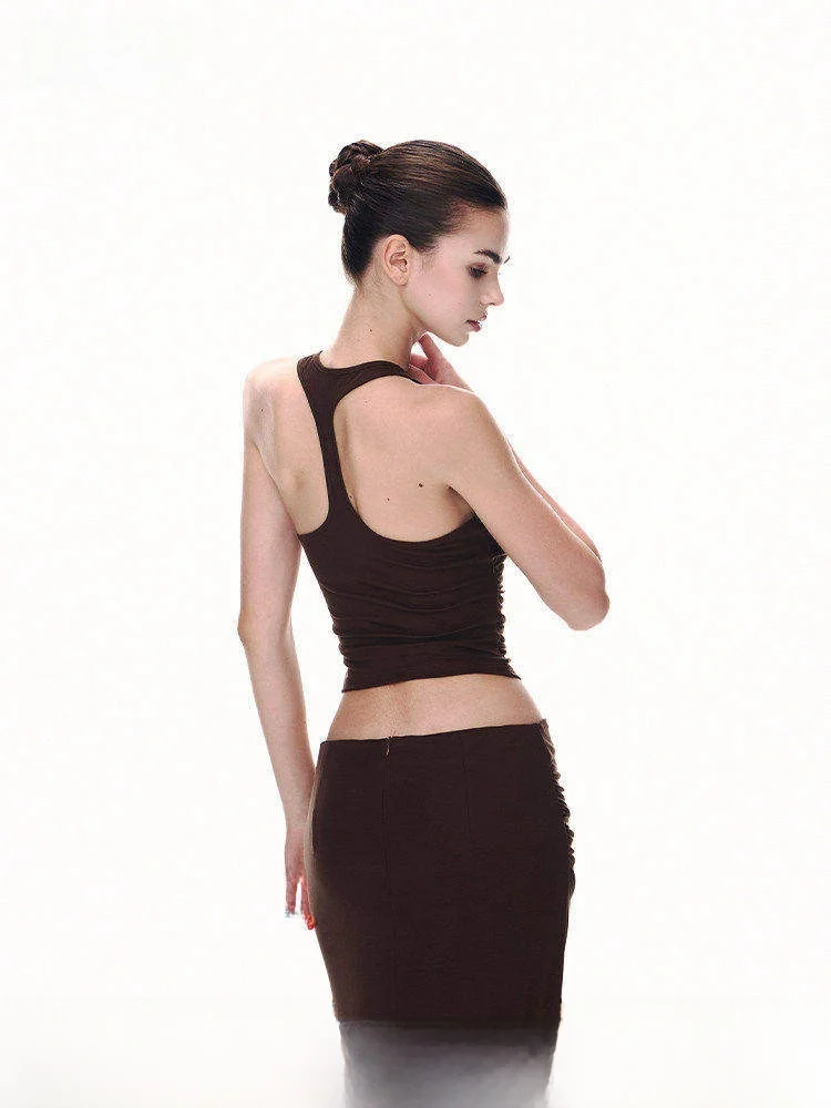 

JLAUNT Silk Knitted X-Ba Tank Top Women Summer Outerwear Slimming Beautiful Ba Sports Sexy Top Inner Wear Commute Sle