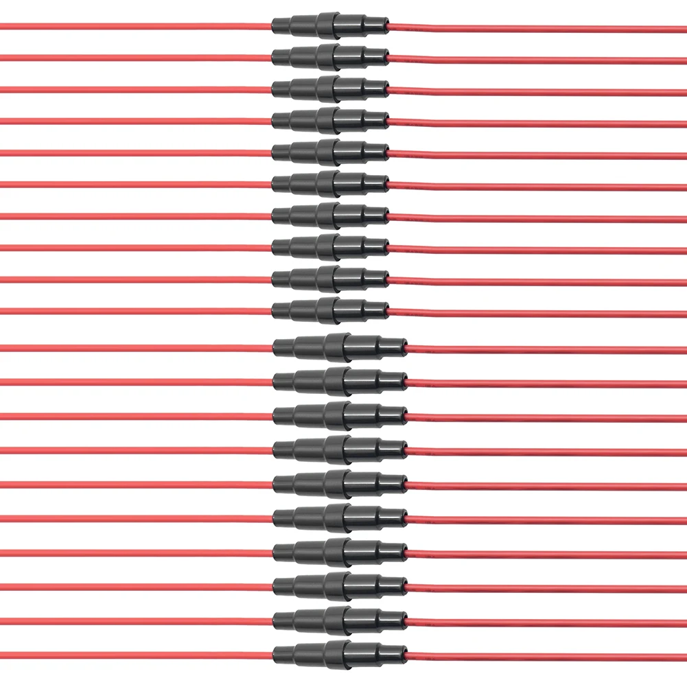 10 buah pemegang Sekring kaca dampak cepat 22AWG penyangga Sekring tabung kaca 5x2 0mm/6x30mm pemegang Sekring mencegah sirkuit pendek suku cadang otomotif