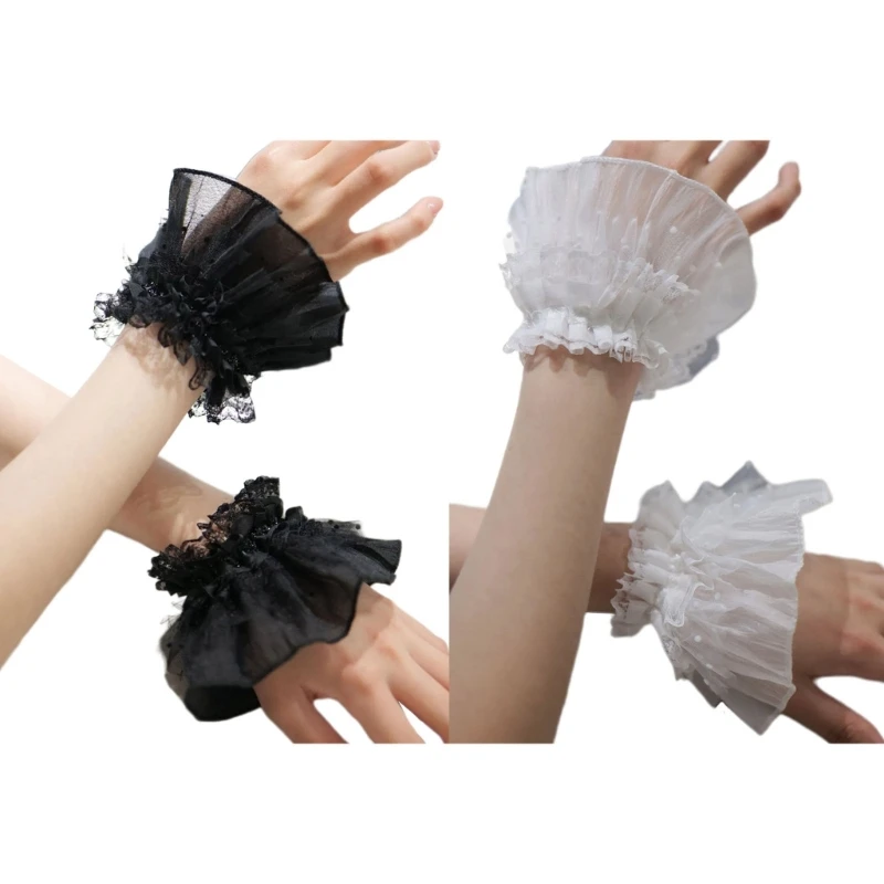 Fairy Wrist Cuffs Detachable Elegant Wristband Flared Organ Ruffled Wristband