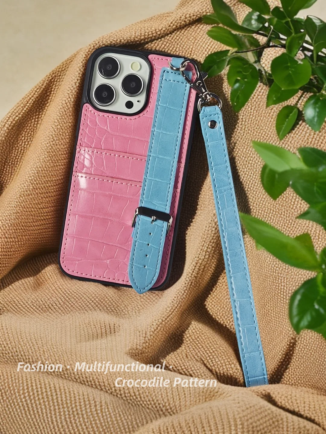 ل 15 برو ماكس 16 برو 14 حافظة هاتف من البولي يوريثان مع نمط التمساح متعدد الوظائف اللون حجب حزام الموضة وحبل معلق