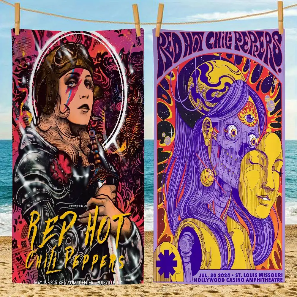 Rock Band R-Red Hot Chili Big Microfiber Beach Towels Quick Dry Towel Sand Beach Towels Pool Towel for Travel Swim Pool Yoga