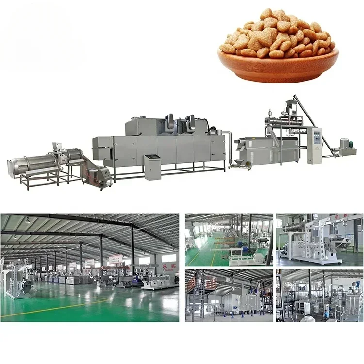 500kg/h Automatic Extruded Dry Kibble Pet Food Making Machine Equipment Production Dog Food