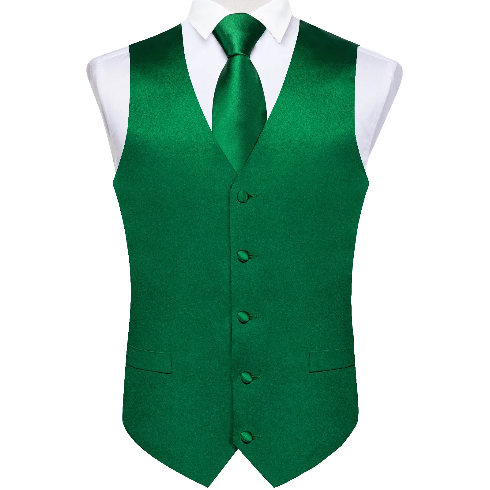 Wedding Party Green Men\'s Vest Shirt Accessories Fashion chaleco hombre for Man Four Seasons Wear Wholesale Necktie Handkerchief