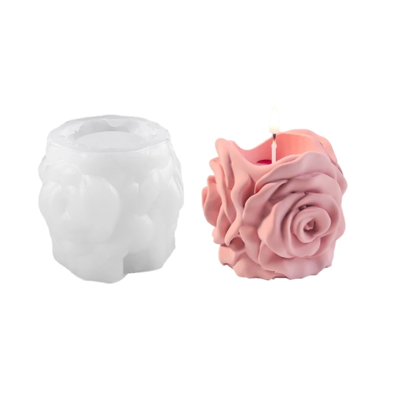 

Silicone Crafting Mold Rose Flower Holders Moulds Cup Molds Suitable for Valentines' Day Decors Dropship