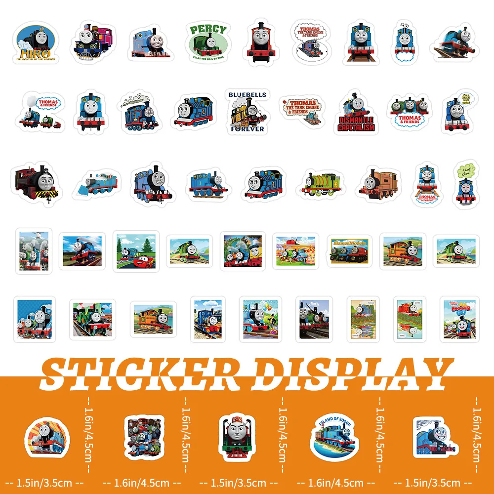 100 Stück Cartoon Thomas und seine Freunde Zug-Aufkleber DIY Dekoration Wasserfeste Skateboard Notizbuch Graffiti Spielzeug – Detail 4