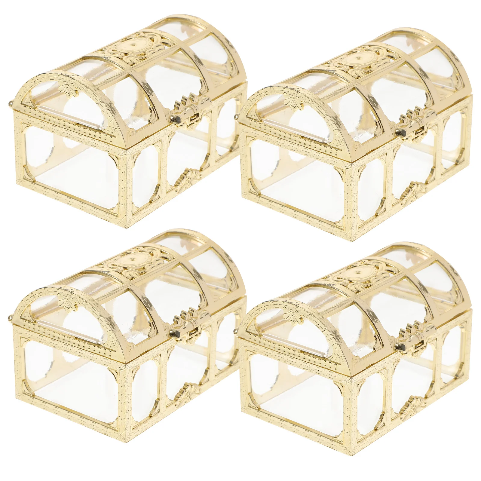 Coffre au trésor de Pirate en plastique, 4 pièces, mallette de rangement pour pièces de monnaie, organisateur de souvenirs pour enfants, cadeau d'aventure, boîte de Pirate pour enfants