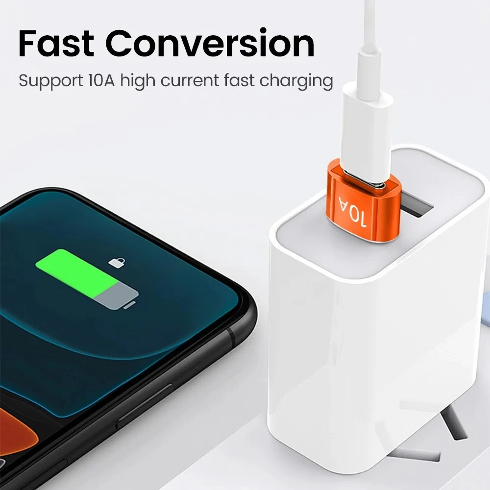 OTG USB 3.0 To Type C Adapter 10A PD Fast Charging Data Transfer USB C Female to USB A Male Converter For Huawei Xiaomi Samsung