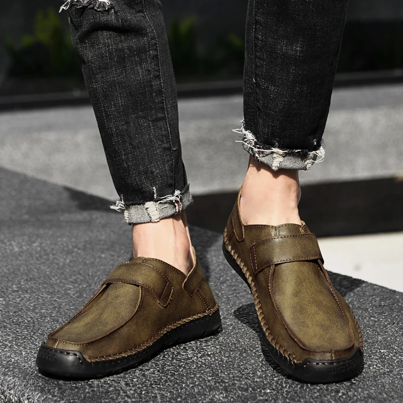 Genuine leather Men Loafers shoes Handmad Men Sneakers Luxury Trendy Casual Formal Men Moccasins Black Male Driving Shoes