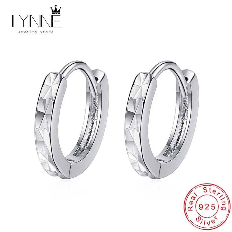 Hot Sale Punk Jewelry 925 Sterling Silver Rock Hoop Earrings Simple Elegant Small 2mm Width Women&Men Hook Ear&Nose Circle Gift