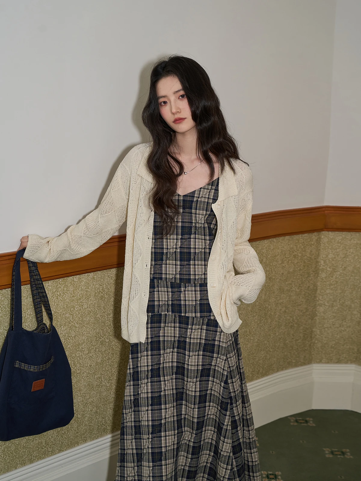 

Lacy Open Front Knitted Cardigan Women's Loose Fit Long Sve Thin Sle Spring Faion Outerwear Soft And Comfortable