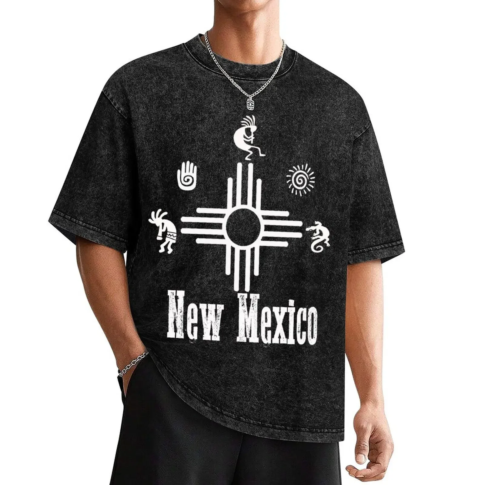 

New Mexico Land of Enchantment Ancient Nations Zia Symbol T-Shirt korean fashion plus size clothes oversized mens funny t shirts