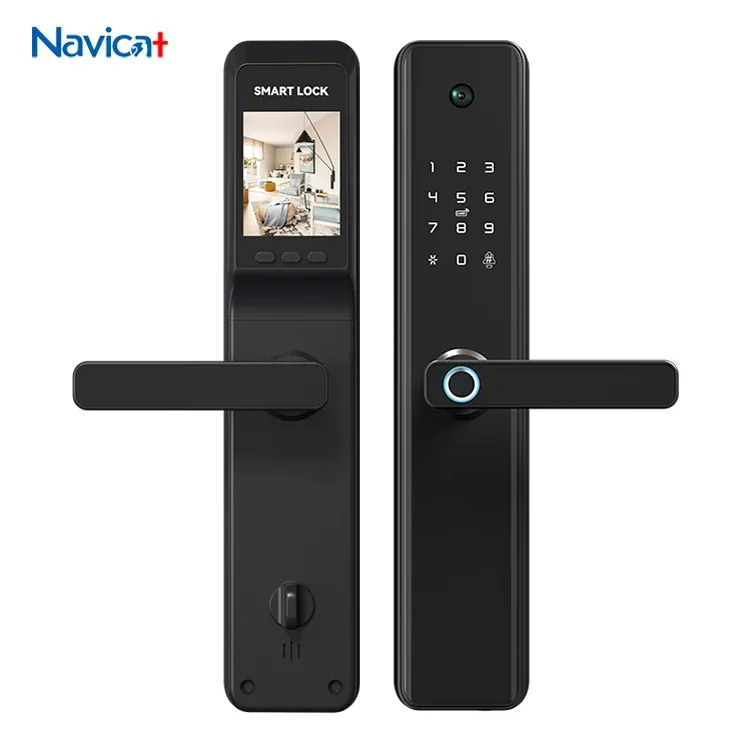 004 Smart Lock M1 Pro Fingerprint Smart Door Lock Password Keyless Apartment Room Tuya APP Camera Digital Door Lock